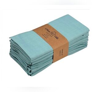 Urban Villa Dinner Napkins Solid Slub Set of 12 Aqua Color Dinner Napkins 20x20